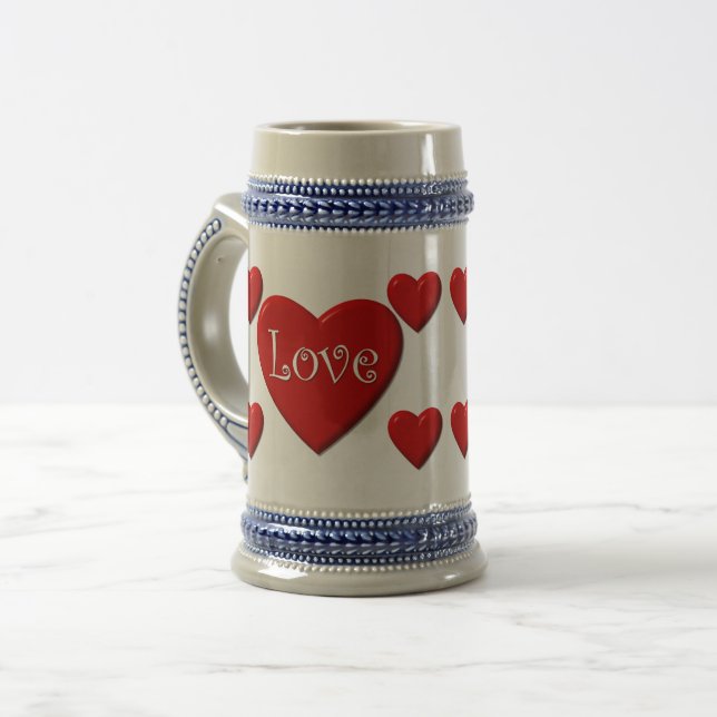 Love Hearts 22 oz Stein (Front Left)
