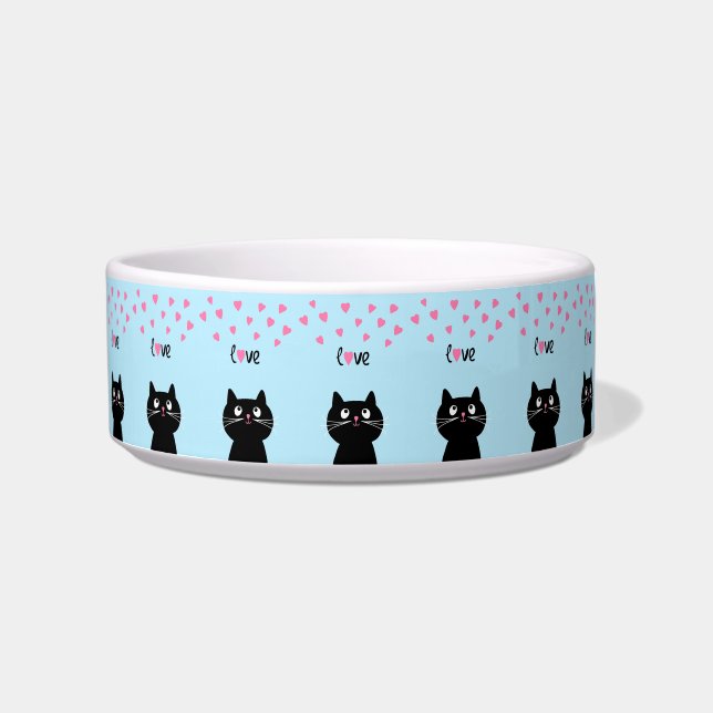 Love Hearts and Cats Bowl (Front)
