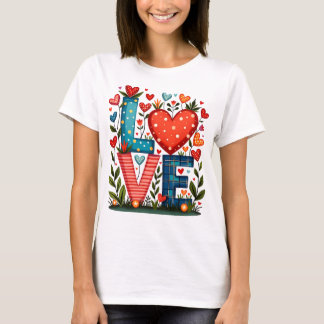 LOVE - hearts and flowers T-Shirt