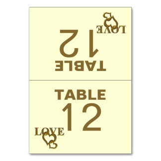 Love Hearts and Red Rose Wedding Folded Table Card