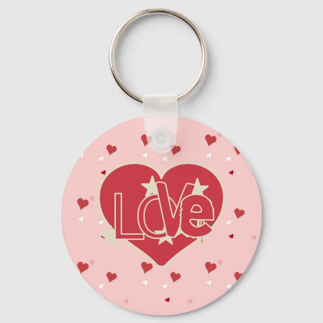Love Hearts and Stars Keychain (Front)