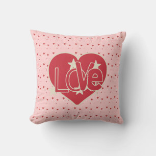 Love Hearts and Stars Throw Pillow