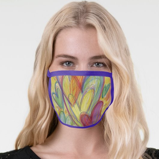 Love Hearts Art Inspirational Custom Face Mask (Worn Her)