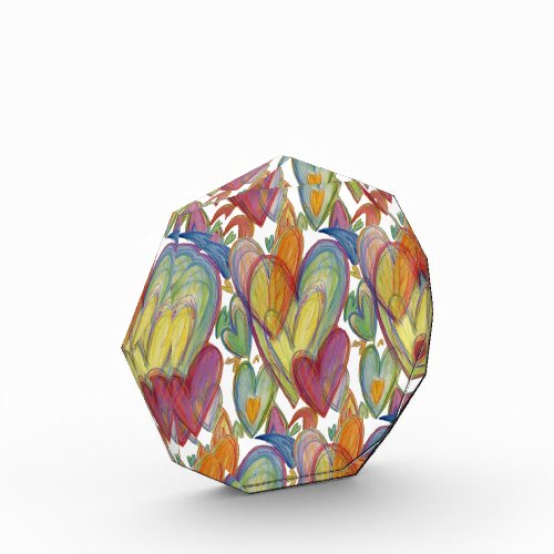 Love Hearts Art Inspirational Paperweight Award