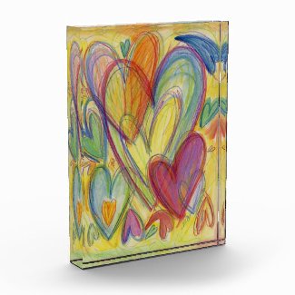 Love Hearts Art Inspirational Paperweight Award