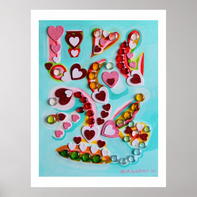 Love hearts art poster (Front)