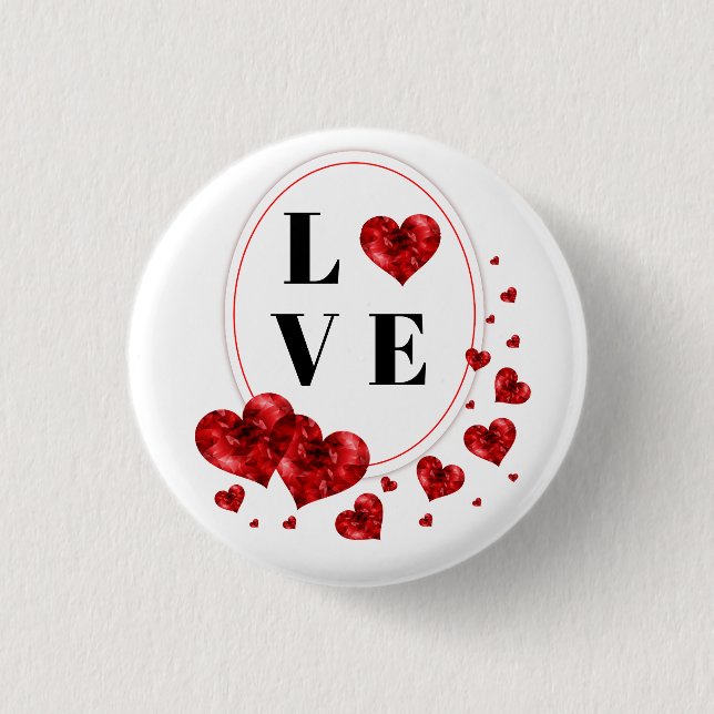 Love Hearts Artwork Design Button (Front)
