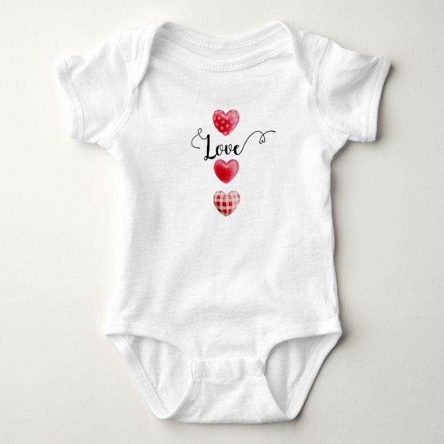 Love Hearts  Baby Bodysuit (Front)