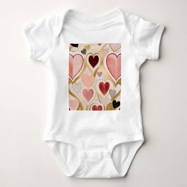 Love Hearts Baby Bodysuit (Front)