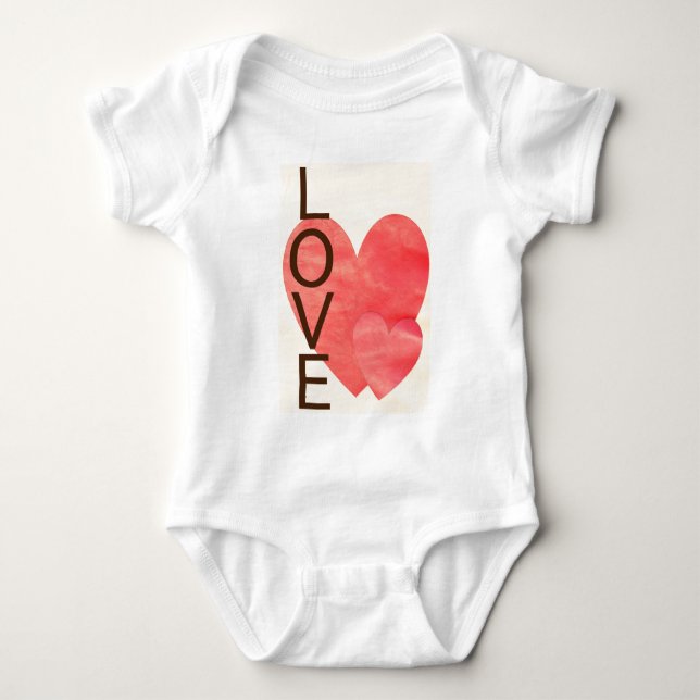Love Hearts Baby Bodysuit (Front)