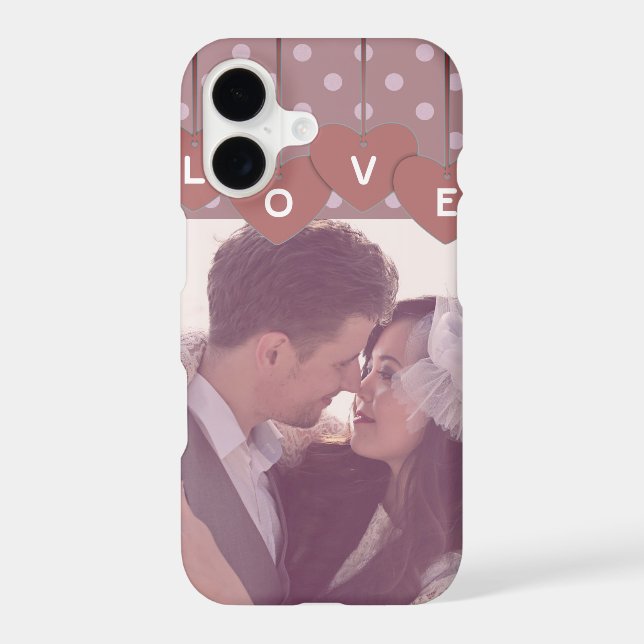 Love Hearts Banner Romantic Overlaid Custom Photo Case-Mate iPhone Case (Back)