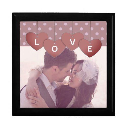 Love Hearts Banner Romantic Overlaid Photo Gift Box