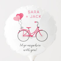 Love Hearts Bicycle Valentine Personalized Custom Balloon