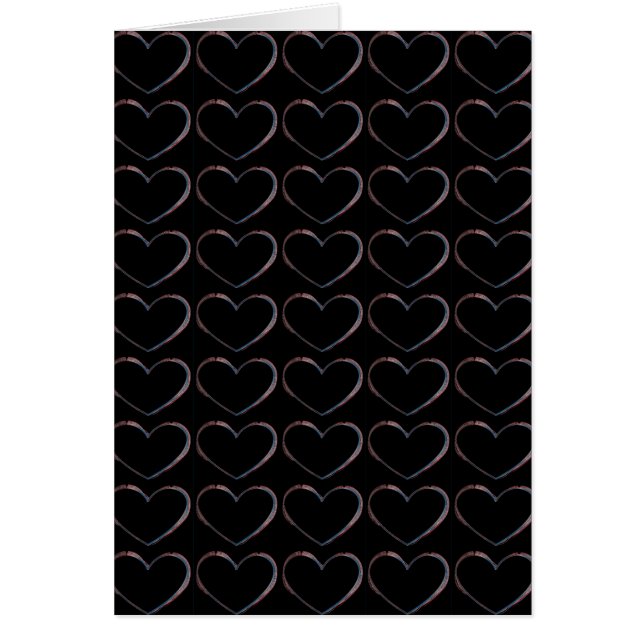 Love Hearts Black Gray Pop Art Greeting Cards (Front)