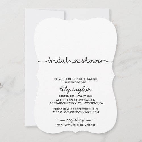 Love Hearts Bridal Shower Invitation