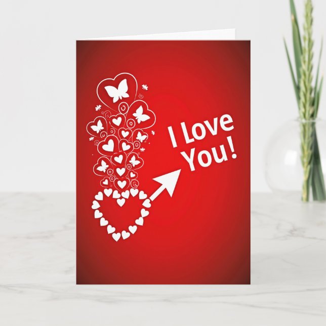 Love Hearts Butterfly Card (Front)