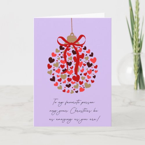 Love Hearts Christmas Folded Holiday Card