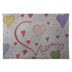 Love Hearts Cloth Placemat
