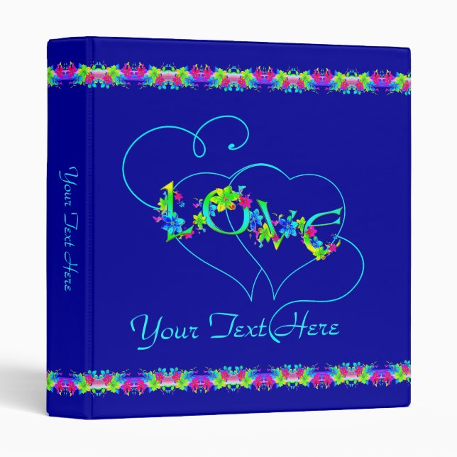 Love Hearts Custom 1 inch Avery 3 Ring Binder (Front/Spine)