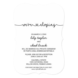 elopement invitations zazzle