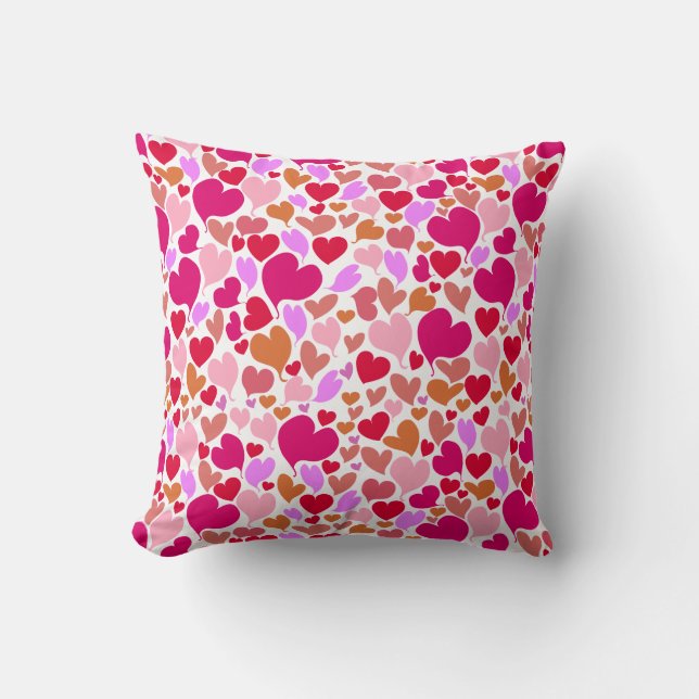 Love Hearts Everywhere Throw Pillow (Front)