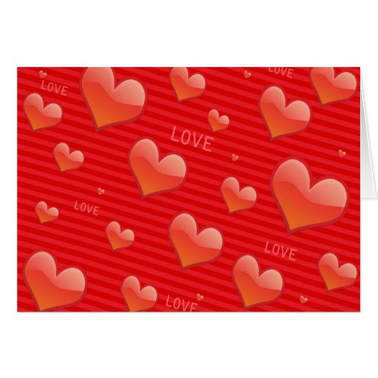 Love Hearts Greeting Card (Front Horizontal)