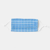 Love Hearts Grid Pattern Classic Blue Through Aqua Adult Cloth Face Mask (Front, Folded)