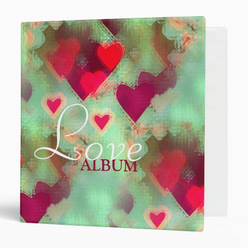 Love Hearts Grunge Vinyl Binder