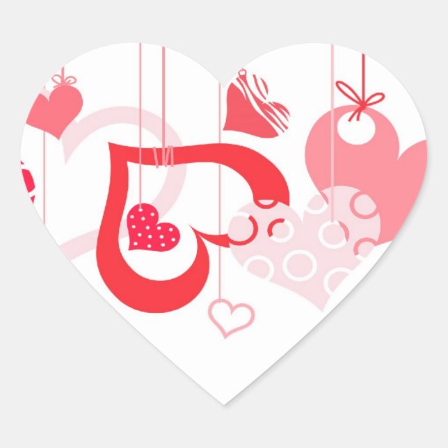 Love Hearts Hanging Valentine Sticker (Front)