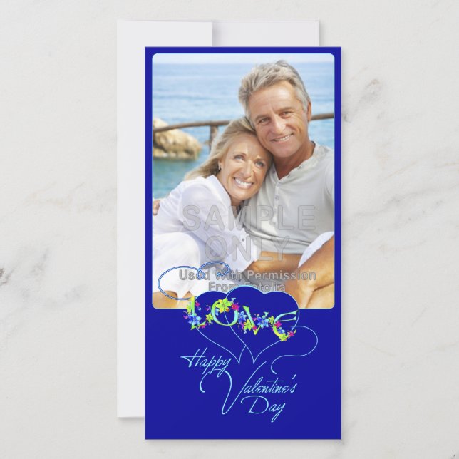 Love Hearts Happy Valentine's Day Photo Card (Front)