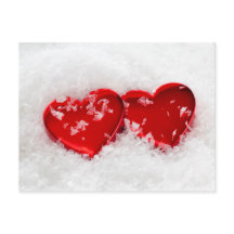 Love Hearts in Snow Postcard