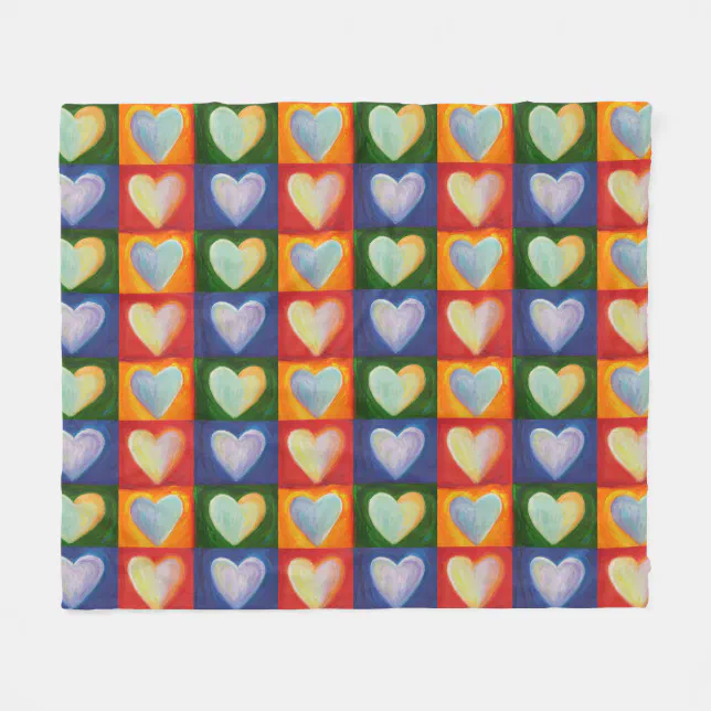 Love Hearts Inspirational Throw Fleece Blankets Zazzle