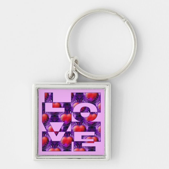 LOVE hearts | lightpink Keychain (Front)
