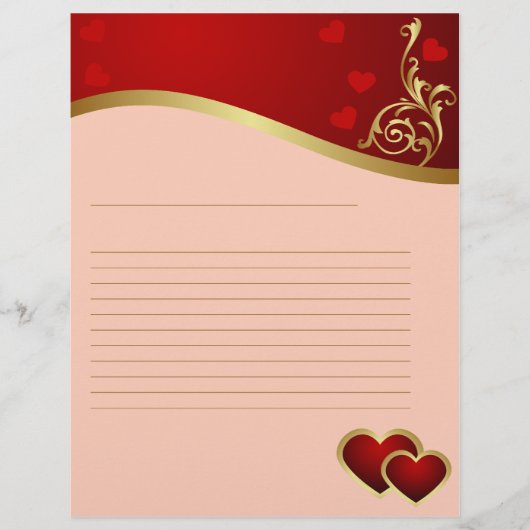 Love Hearts Lined Letterhead (Front)