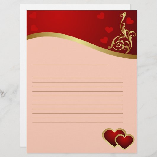Love Hearts Lined Letterhead (Front/Back)