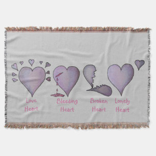 love hearts love story different and romantic throw blanket
