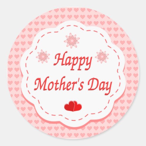 Love hearts mothers day classic round sticker