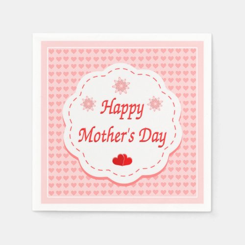 Love hearts mothers day napkins