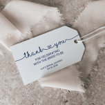 Love Hearts | Navy Blue Thank You Favor Gift Tags<br><div class="desc">These love hearts navy blue thank you favor tags are perfect for a rustic bridal shower or baby shower. The romantic minimalist design features a sweet and simple heart calligraphy font. Personalize these favor labels with the name of the guest of honor,  the event and the event date.</div>