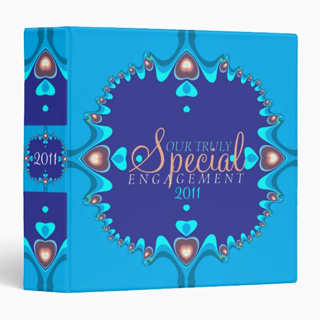 Love Hearts on Blues Engagement all occassion Binder (Front/Spine)