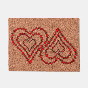Love Hearts on Cork Board Doormat