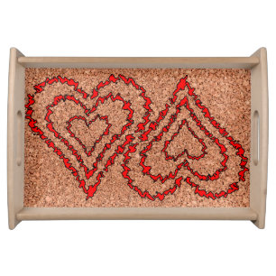 Love Hearts on Cork Board Serving Tray