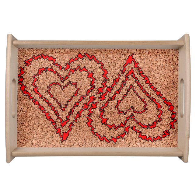 Love Hearts on Cork Board Serving Tray (Front)