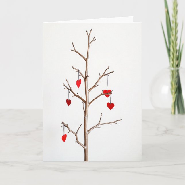 Love Hearts On Tree Card (Front)