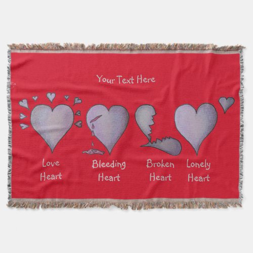 love hearts original love story painting design throw blanket