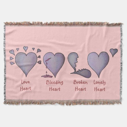 love hearts original love story painting design throw blanket