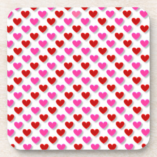 Love Hearts Pattern Valentine's Day-83723 Beverage Coaster