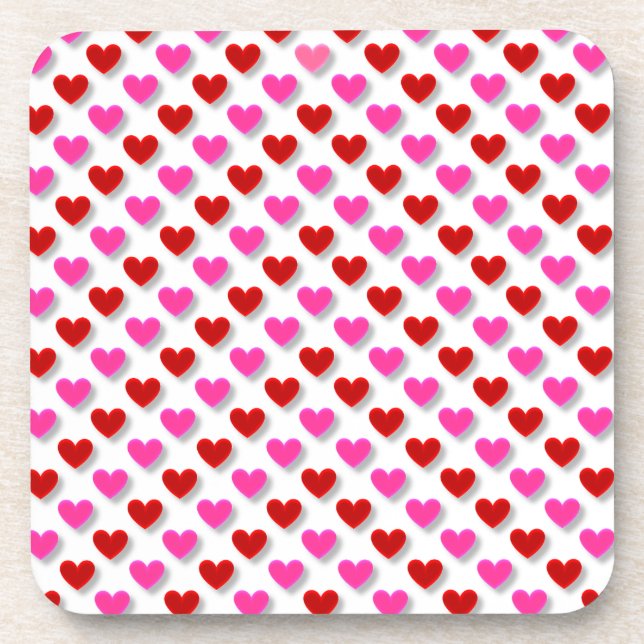 Love Hearts Pattern Valentine's Day-83723 Beverage Coaster (Front)