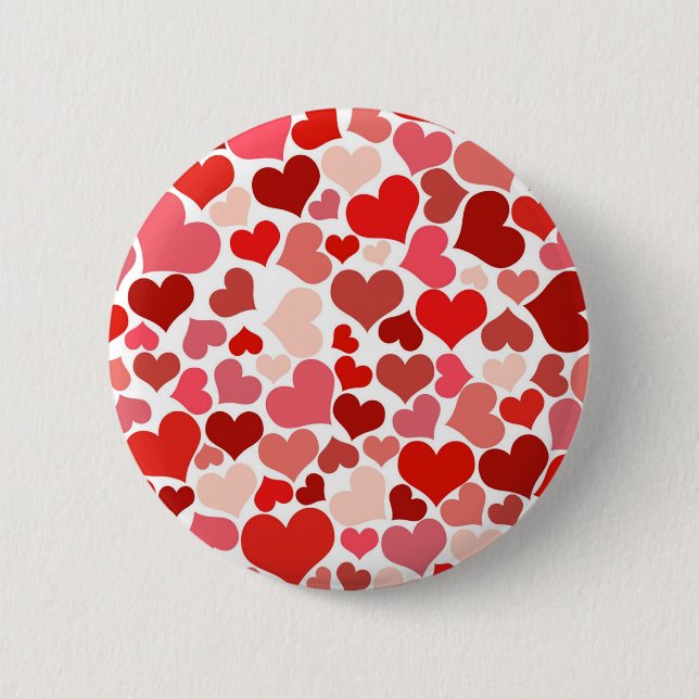 Love Hearts Pattern Valentine's Day Pinback Button (Front)