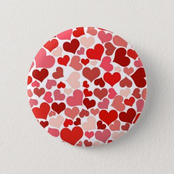 Love Hearts Pattern Valentine's Day Pinback Button by stargiftshop at Zazzle